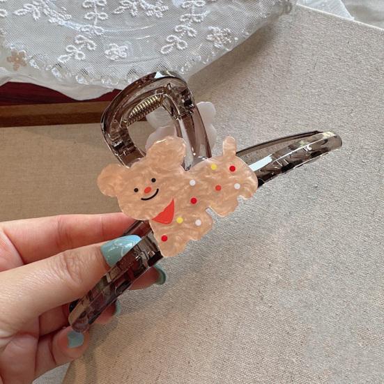 Hair Claw Cartoon Dog Design No Pressure Strong Grip Hair Clip