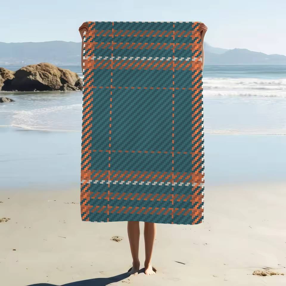 Schottischer Tartan-Print Mikrofaser Strandtuch Saugfähig Schnelltrocknend Weich Yoga Schwimmen Resort Bergsteigen Handtuch