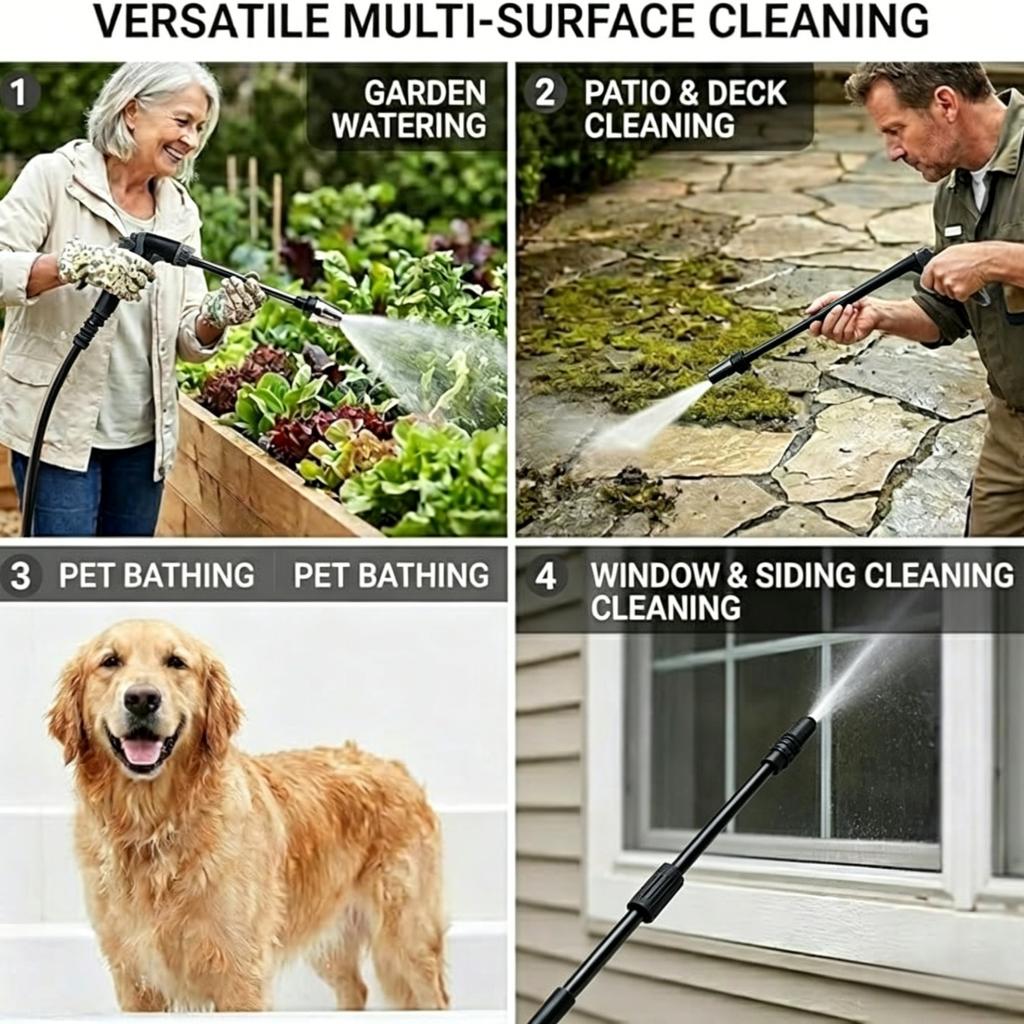 High Pressure Cleaning Machine Spray Gun Equipped With Gun Barrels Of Different Lengthsused For Car Cleaning And Yard Cleaning