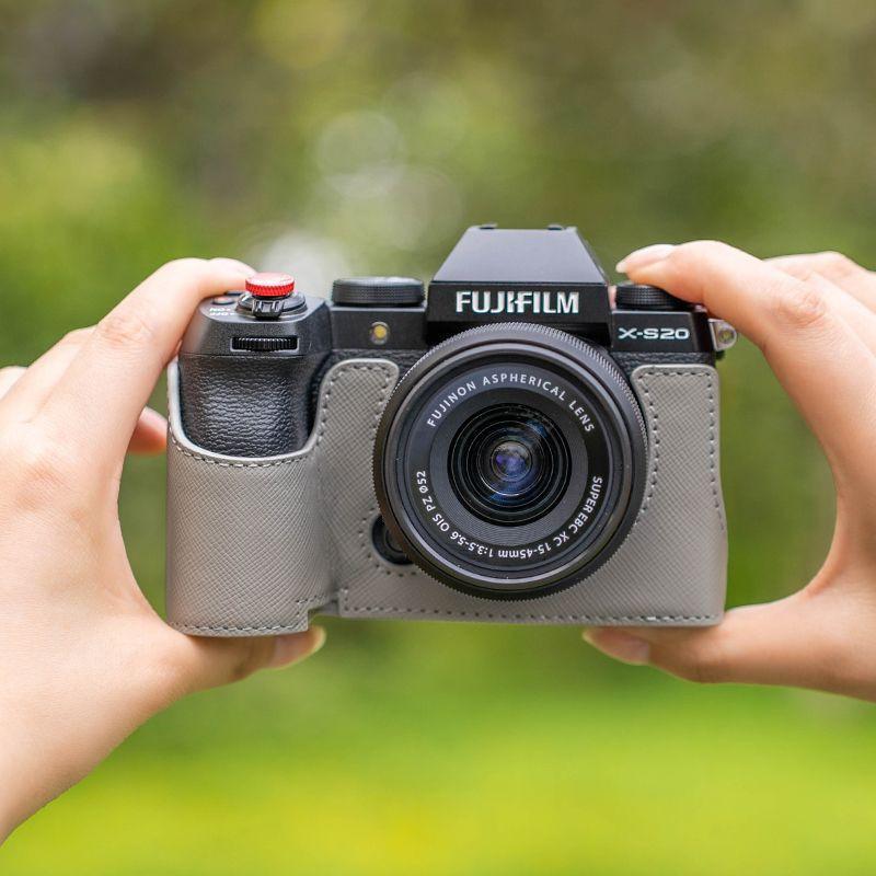 Genuine Leather Camera Base Case Fujifilm X-S20 X-S10 X-H2 X-H2S Compact Mirrorless Cameras Handheld Protective Sleeve
