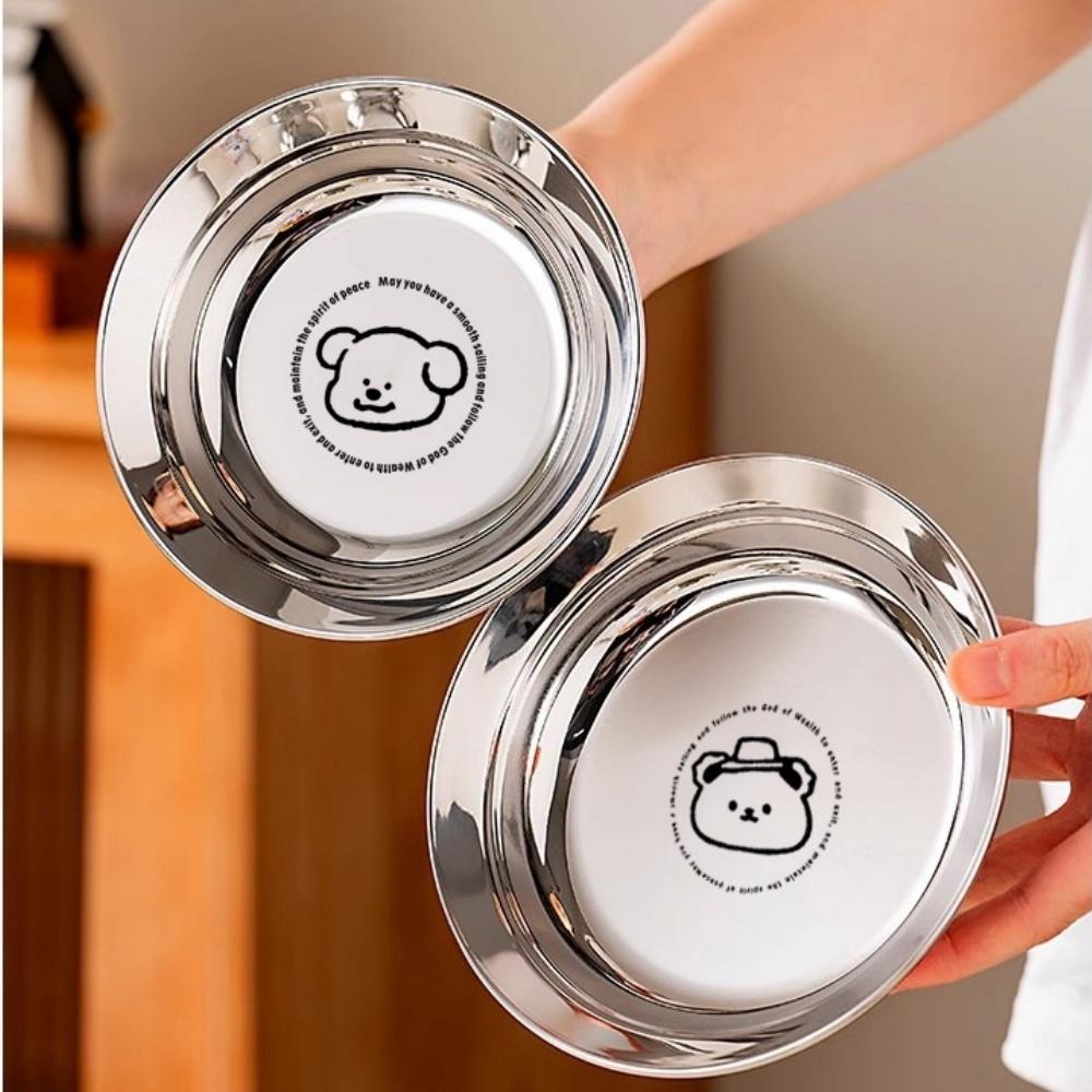 Stainless Steel Mini Plates, Round Plates, Suitable for Children and Adults On a Diet, Reusable, Non-toxic, Shockproof and Dishw