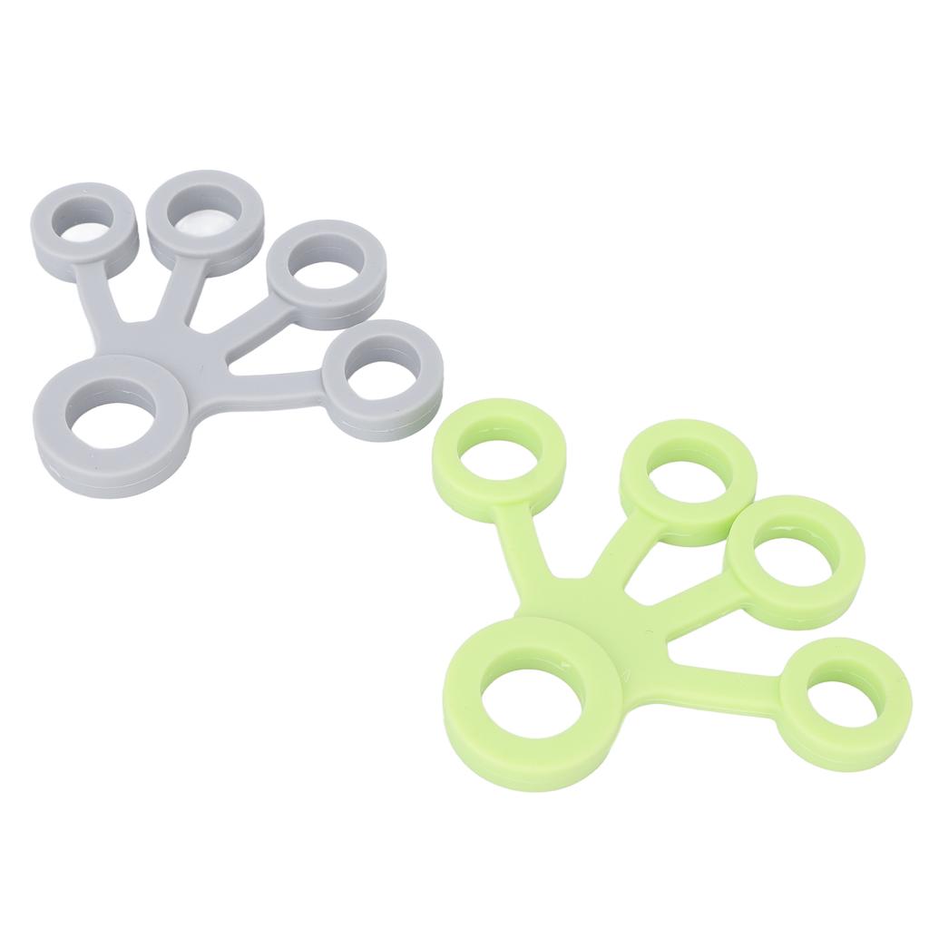 2 Stück Fingerdehner Silikon Tragbar Weich Elastisch Fingergriff Verstärker 6.6LB (Hellgrün Hellgrau)