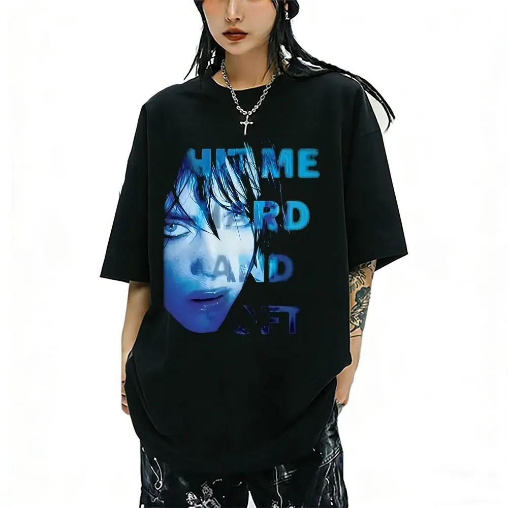 2026 Hit Me Hard and Soft Same Style Face Graphic T-shirt Men Women Fashion Pop Music T Shirts Unisex Cotton Oversized T-shirts