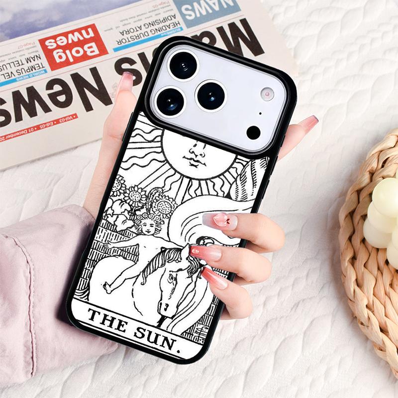 Tarotkarten Astrologie Sonne Mond Handyhülle Für IPhone 17 16e 15 14 13 12 11 Pro Max Air Mini Weiche Schutzhülle