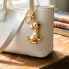 Keychain Pendant Rhinestones-Encrusted Cartoon Puppy Charm Key Chain Strong Lobster Clasp Key Holder Bags Car Decoration