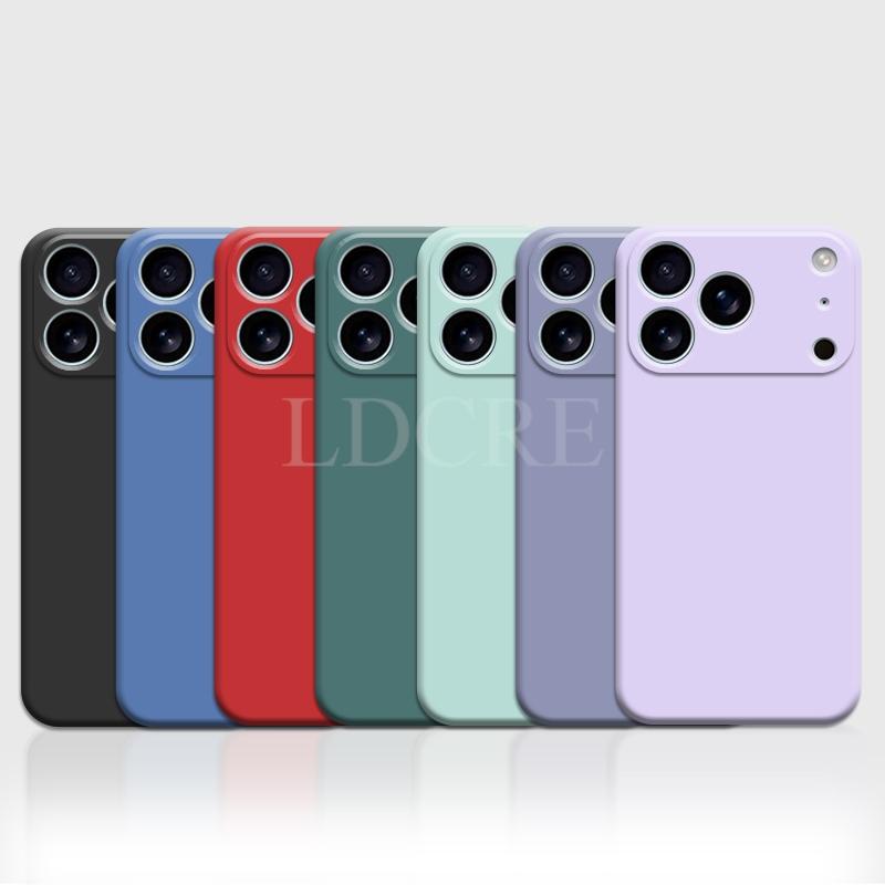 For iPhone 17 Pro Max Case Liquid Silicone Cover For iPhone 17 Pro Max 17 Air Case TPU Plain Rubber Protector Case Cover