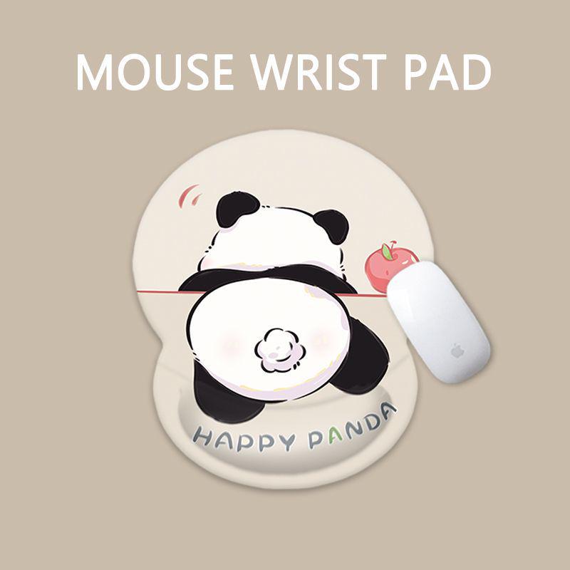 Niedliches Panda Memory Foam Handgelenkauflage und Mauspad Set - Rutschfeste Unterstützung für Tastatur und Maus