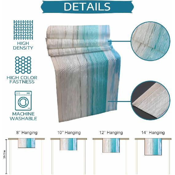 Summer Table Runners 70 Inches Long Tropical Ocean Beach Sea Water Table Runner for Family Dinner/Wedding/Outdoor Indoor Party, Cotton-Polyester
