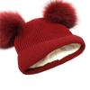 High Stretch Thick Beanie Warm Caps Women Pompom Hat Winter Hat Parent-child Hat