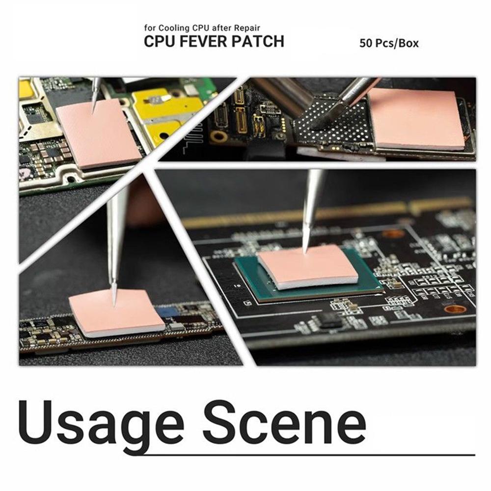 2UUL SC09 50 stk/eske Isolasjon Varmeledende pute for mobiltelefon PCB BGA CPU-brikke reparasjon