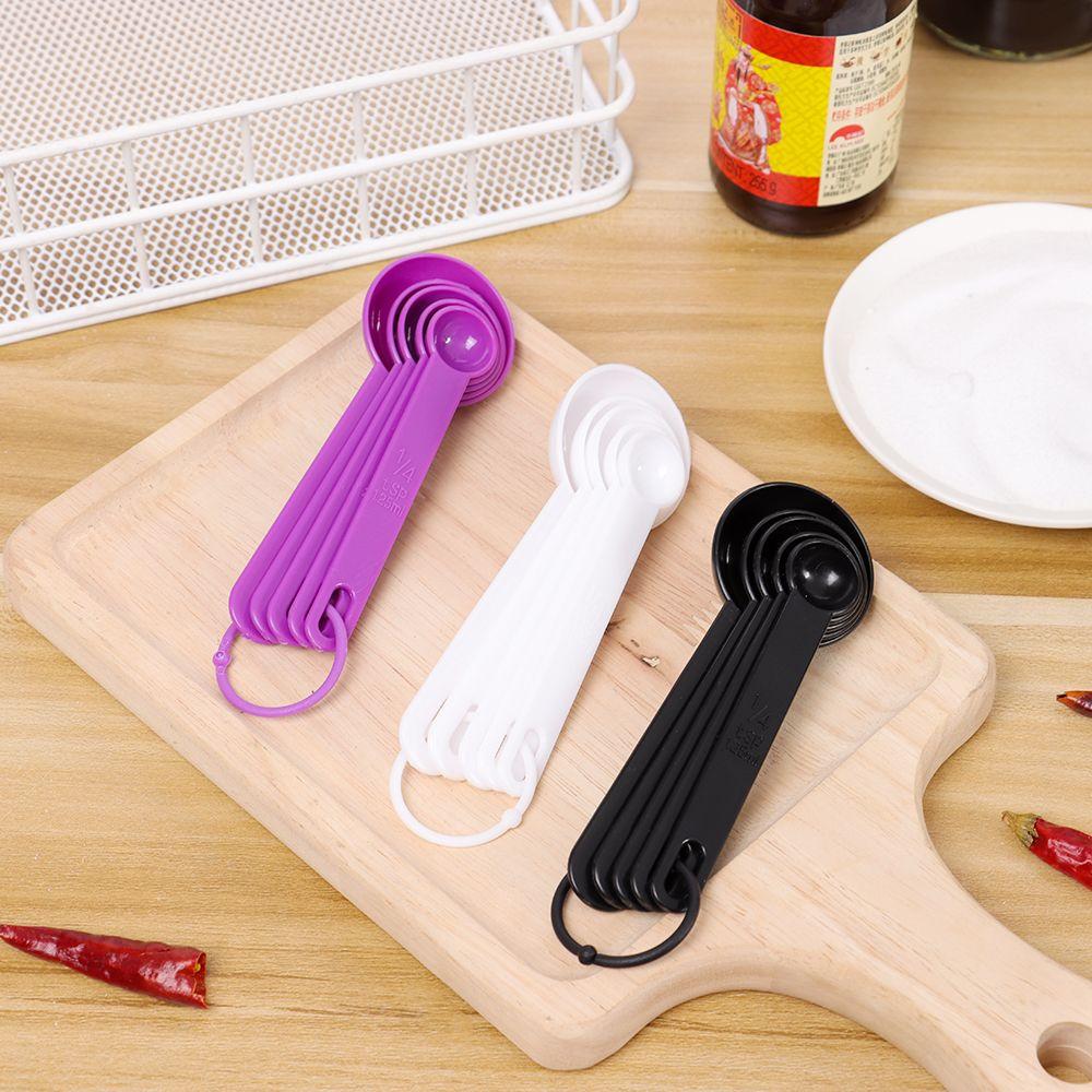5pcs Kitchen Baking Cooking Cooking Accessories Plastic Handle Measuring Tools Measuring Spoons