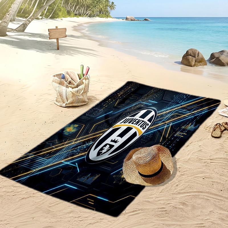 Toalla de Playa Impresa de la Juventus FC Toalla Suave de Secado Rápido Manta de Playa Rectangular Grande Portátil para Viajes Piscina
