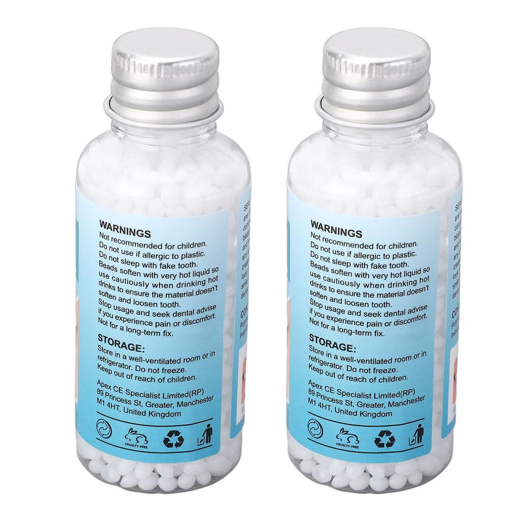 2 buc Adeziv pentru Repararea Dintelui Umplutură Dentară Temporară Modelabilă de Înlocuire pentru Fixarea Dintelui Lipsă