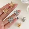 Mini Metal Flower Hair Claw Clip for Women - Cute Side Hair Accessory for Bangs and Flyaways