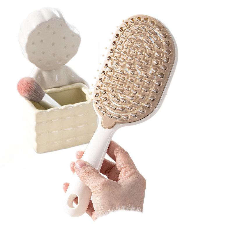 Loose High Crown Hairbrush for Women - Long Hair Styling Massage Meridian Airbag Ribbed Air Cushion Comb