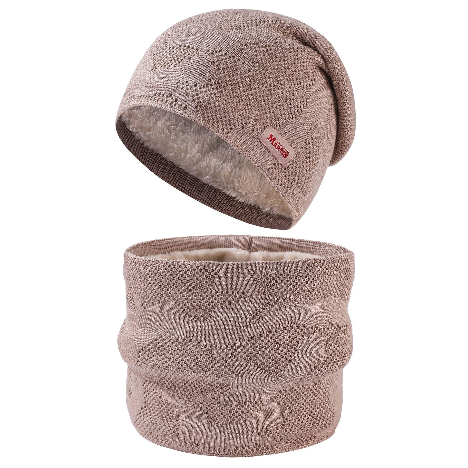 

Зимняя мода утолщенный шарф шапка комплект из двух предметов женский тренд универсальный трикотажный флис теплый костюм мужской