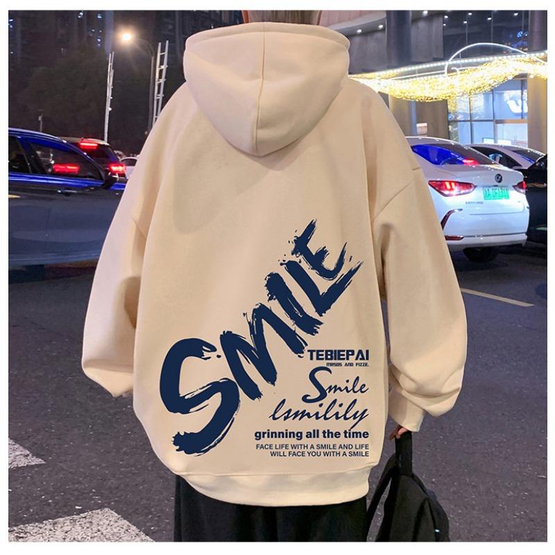 Men S Oversized Fleece Hoodie American Retro Hip Hop Style