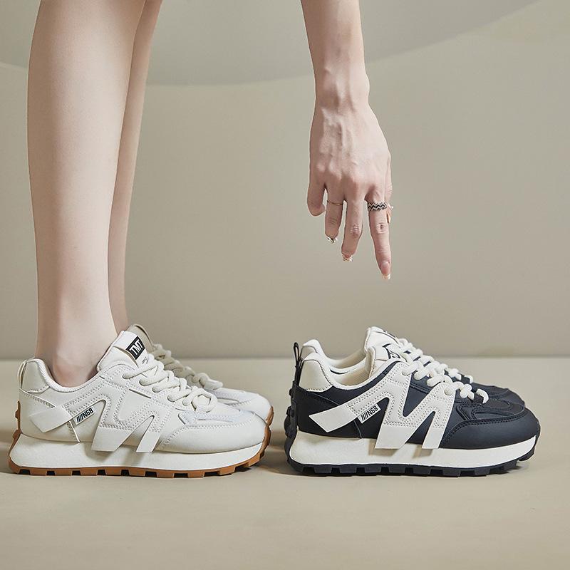 Korean Style Argan Women's 2025 Spring Sneakers - Casual, Thick-Soled, Height-Increasing Trendy Running Shoes - 6682