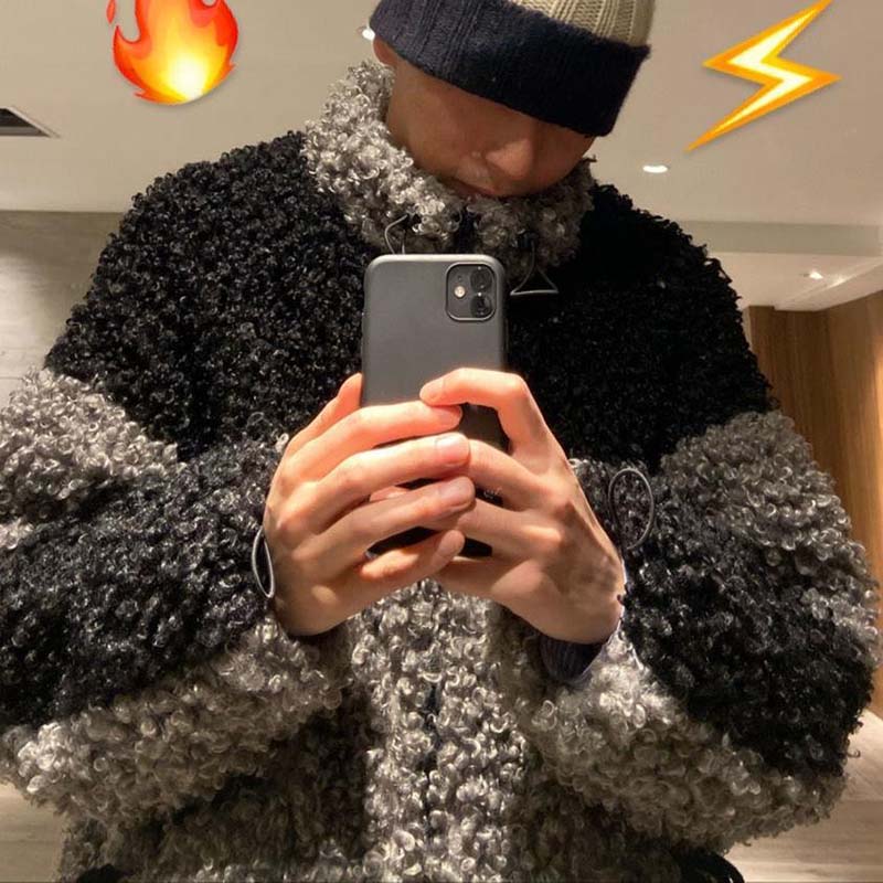 Palton din lână de miel cu guler înalt pentru femei, jachetă caldă cu mâneci lungi cu fermoar, pardesiu larg, modă coreeană, toamnă și iarnă