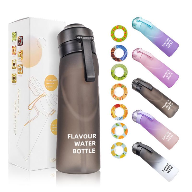 1pc Air Water Bottle With 7pc Random Flavor Pods Portable Transparent With Straw Leak Proof Suitable for Outdoor Sports