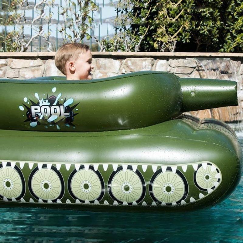 Automatic Electric Water Gun with Pool Floats,Funny Inflatable Tank Pool Floaties for Pool Party,with Powerful Squirt Guns