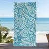 Watercolor Seashell Beach Towel Boho Vintage Ocean Shell Seaweed Print Towel Quick Dry Sandproof Absorbent Beach Blanket
