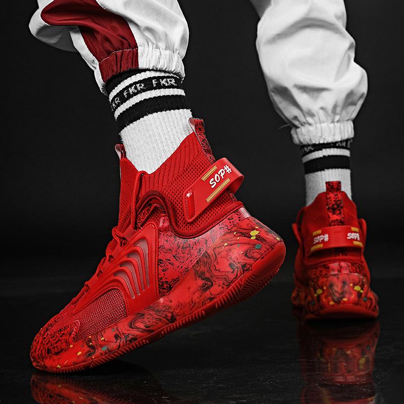 35-47 Unisex Modetrend Sommer Fliegende gewebte atmungsaktive große High-Top-Sport-Fitness-Schuhe