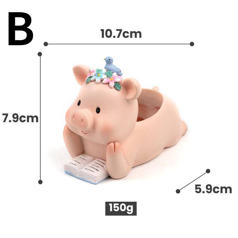 Cute Pig Resin Flower Pot Cartoon Animal Succulent Flower Pot Desktop Plants Pot Cactus Potted Home Decoration Ornaments Gift