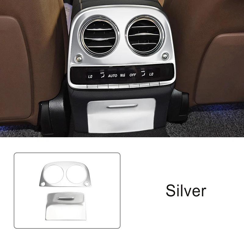 Rear Air Condition Vent Frame Sticker For Mercedes Benz S Class W222 2014-20 Carbon Fiber Pattern Trim Interior Car Accessories