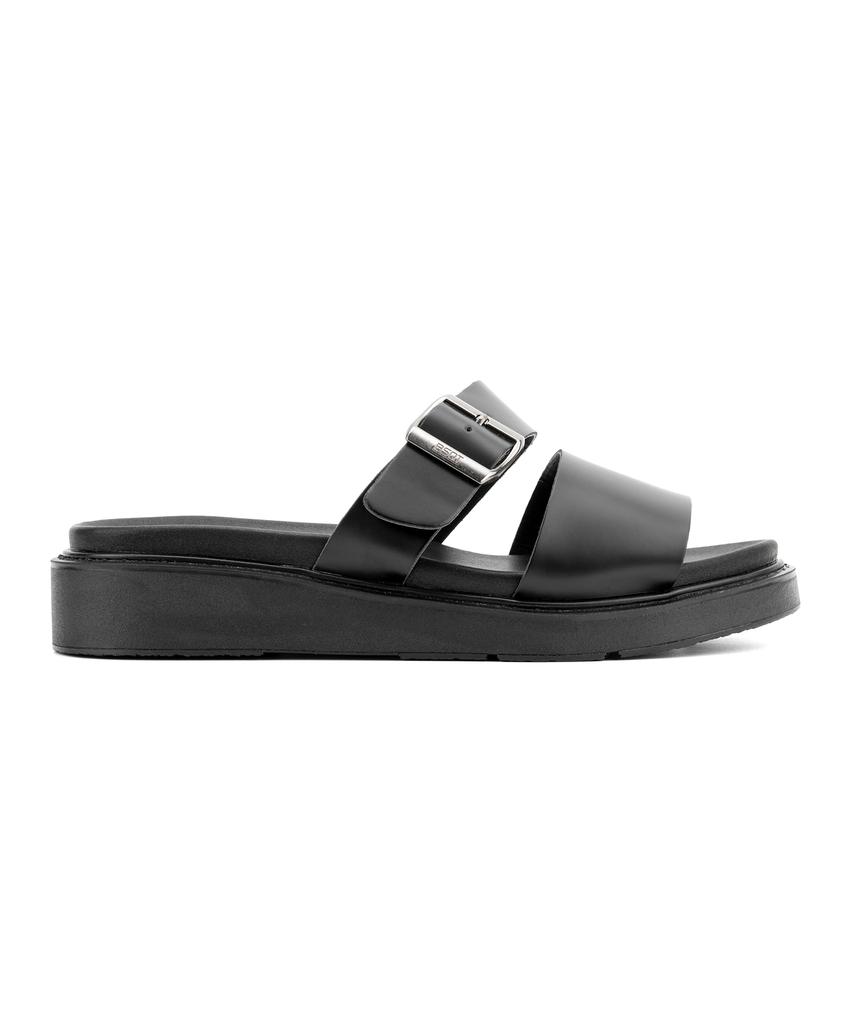 Bsqt By Classy 531 Chemnitz Strap Leather Slippers Aqua Black