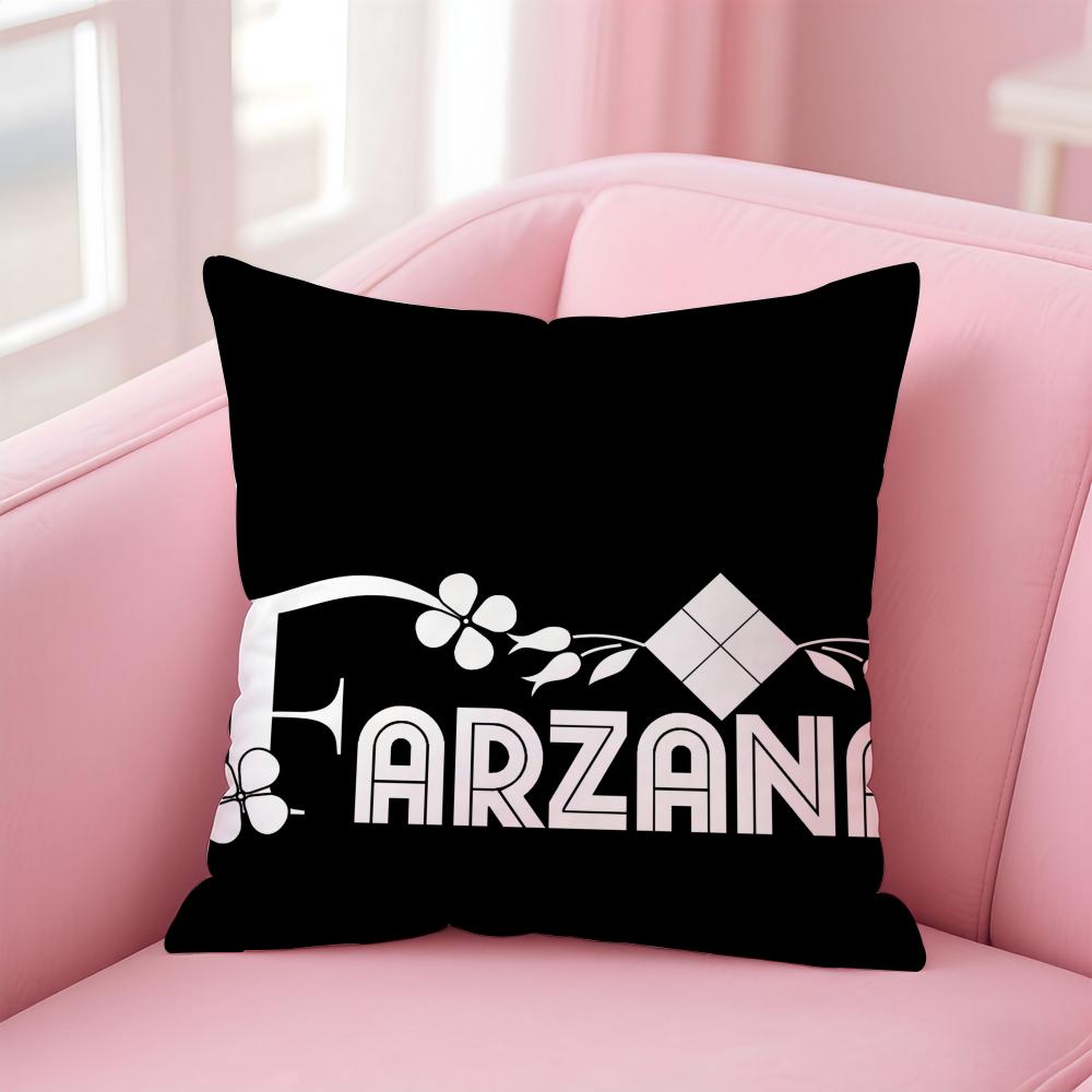 Text image Pattern Floriana Cushion Cover Pillowcase Short Plush Invisible zipper Room Sofa Cushion Cover