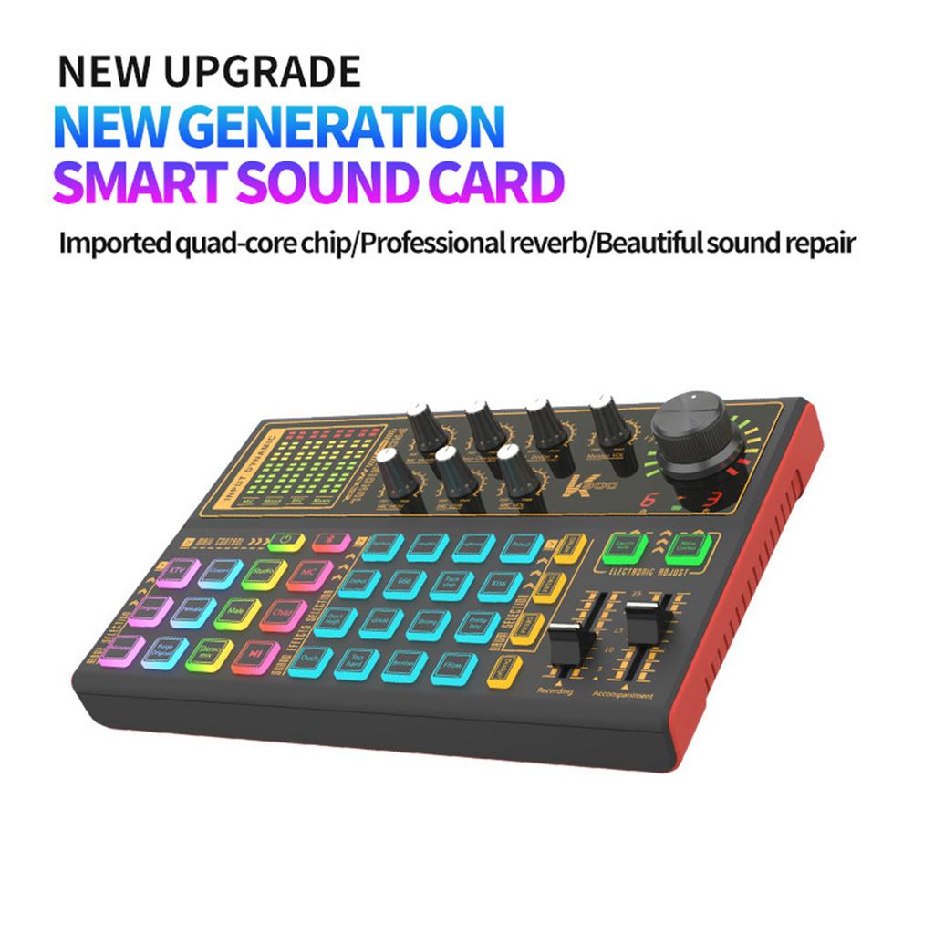 Computer and Mobile Phone Live Streaming Sound Card for Online Singing Chatting Live Video Streaming 3 Reverberation Singing ModesCelsius9 Scene Modes