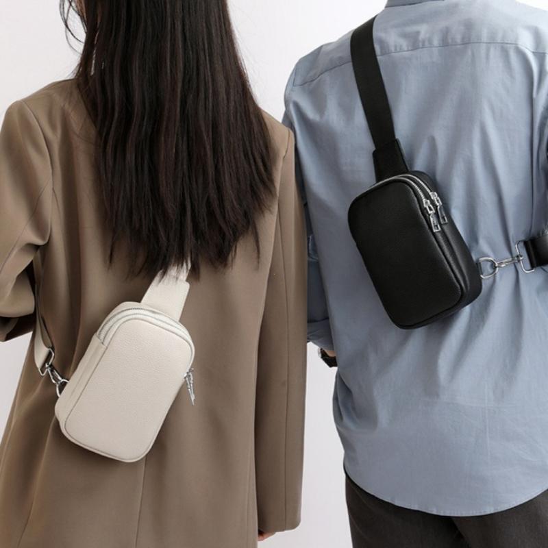 Luxury Genuine Leather Women's Chest Pack Shoulder Bag Fashion Messenger Sling Bag Brand Leisure Travel Bags Crossbody Unisex