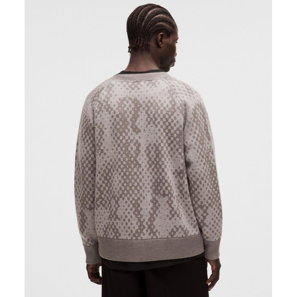 Lululemon Merino Wool Cardigan  Slnsh Collection From Afar Knit Jacquard Sheer Oak Muli