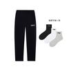 Li Ning Sports Life Collection Solid Color Casual Fleece Lined Straight Fit Mid Rise Knitted Sweatpants Men's Black A AKLU863-1
