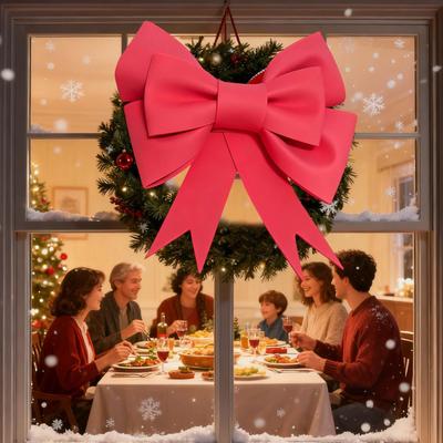 Christmas Bows For Wreaths Large Holiday Topper Ribbon Tie Bow Tree Topper For Home Outdoor Farmhouse Wall Indoor Crafts