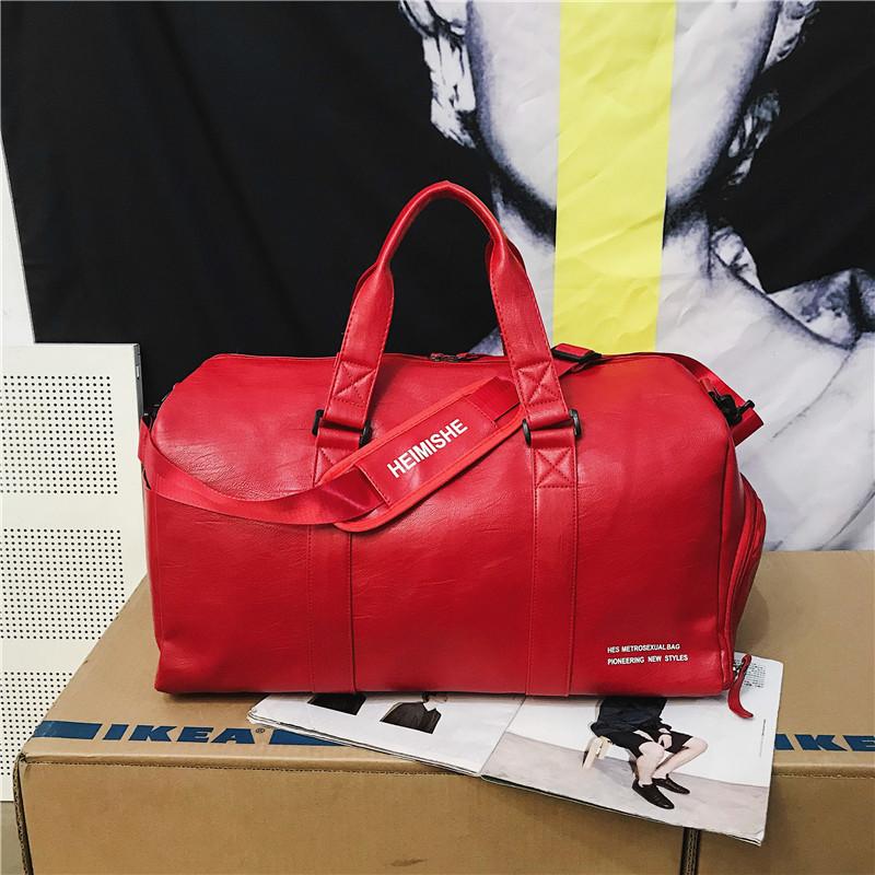 PU-skinn én skulder kortreist forretningsreiseveske med trykte bokstaver for trening Yoga trening reiseveske