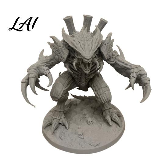 Desktop Display Cabinet Decor Alien Predator Ornament 3D Printed with Base Stable Display Integrated Decoration Hardcore Precise Texture Figurine,