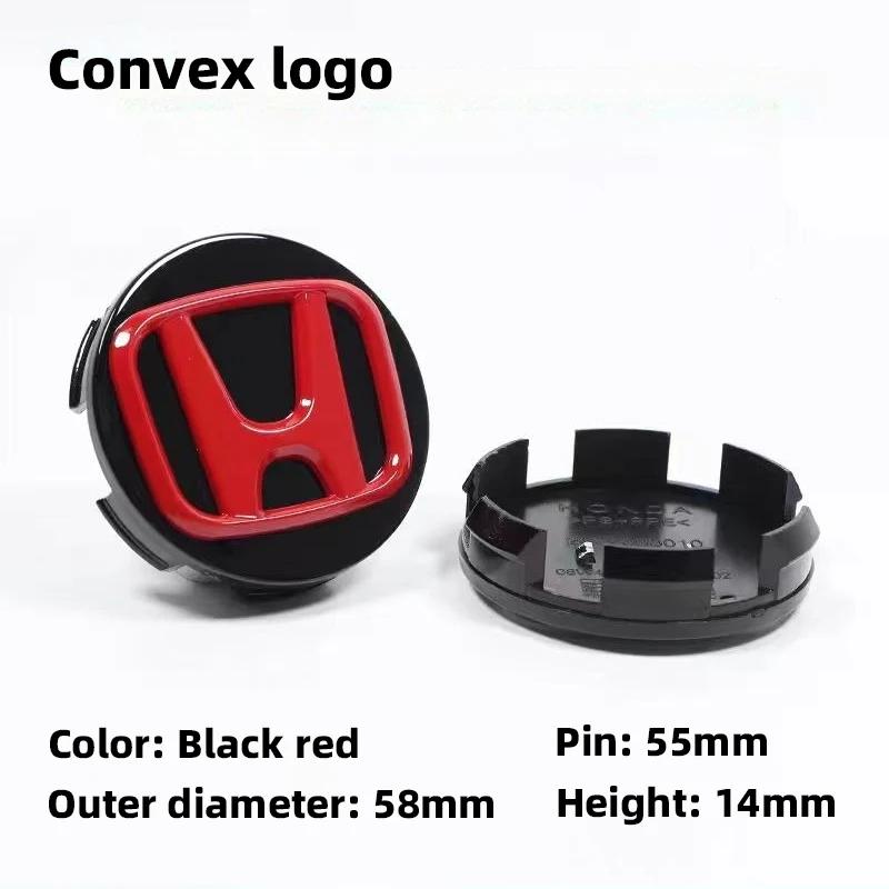 4Pcs Car Logo Wheel Hub Center Caps Decoration Accessories For Honda Fit Jazz GK5 Civic Type-R CRV Pilot Accord Insight Spirior