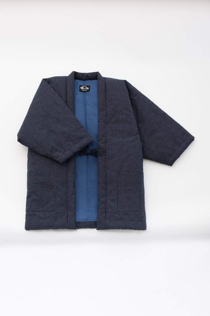 Watanosato Padded Hanten Made In Dobby Literary Pattern Men's Jacket, Japan, Weave, (Navy, Literary, XL)