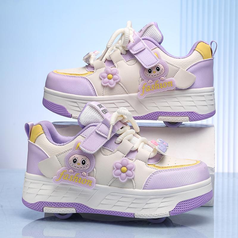 

Kid s Four-wheel Roller Skating Shoes Walking Shoes Girl s Sports Shoes Roller Skate Sneakers for Boys 40 фіолетовий