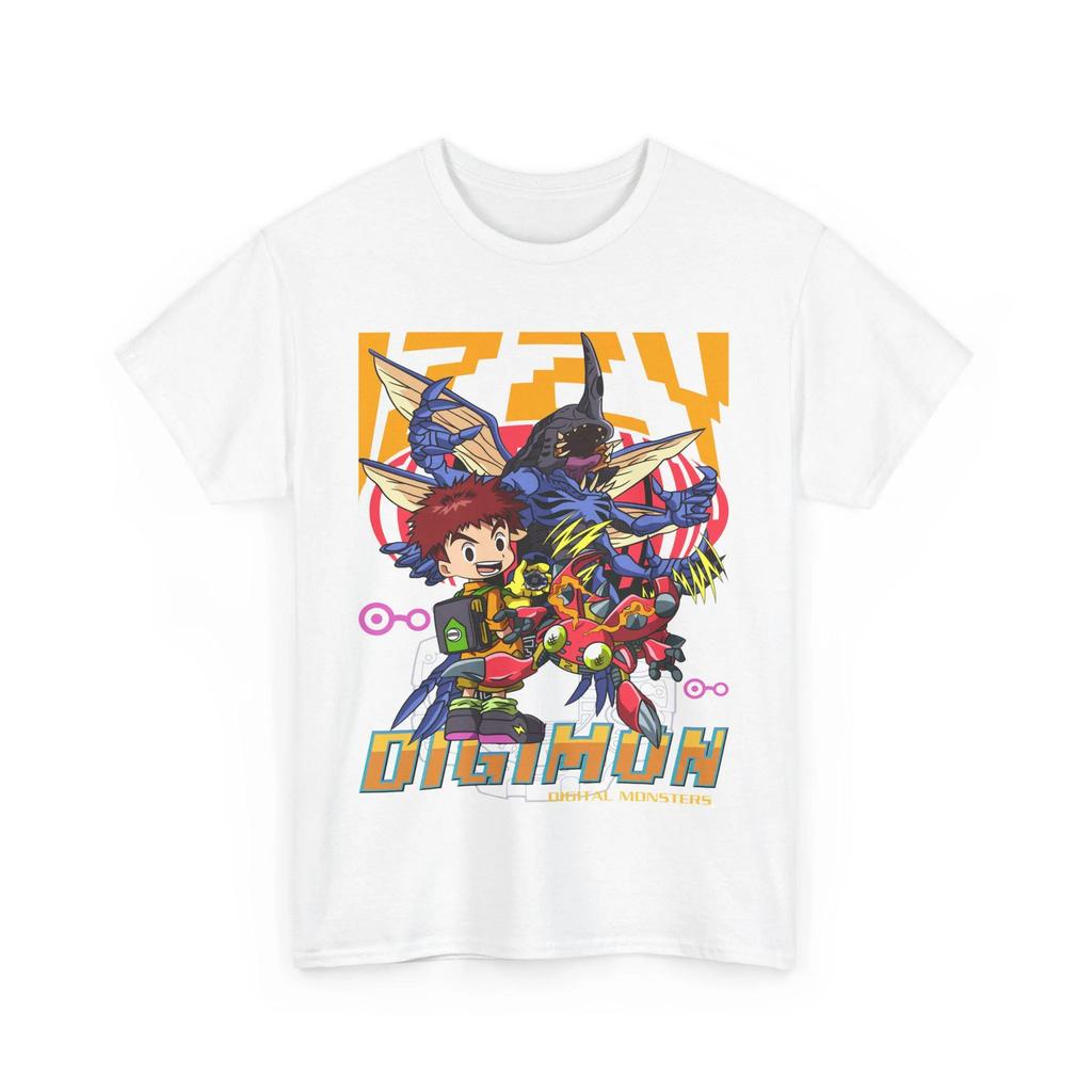T-shirt Omnimon et Guilmon Digimon Adventure Anime pour Hommes et Femmes Été Coton Confortable Lâche Mode Haut