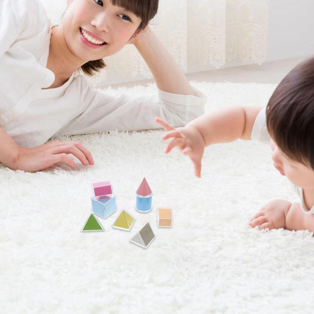 Detachable Geometric Shapes Blocks Transparent Game Math Toys 3D Geometric Cube Learning Materials