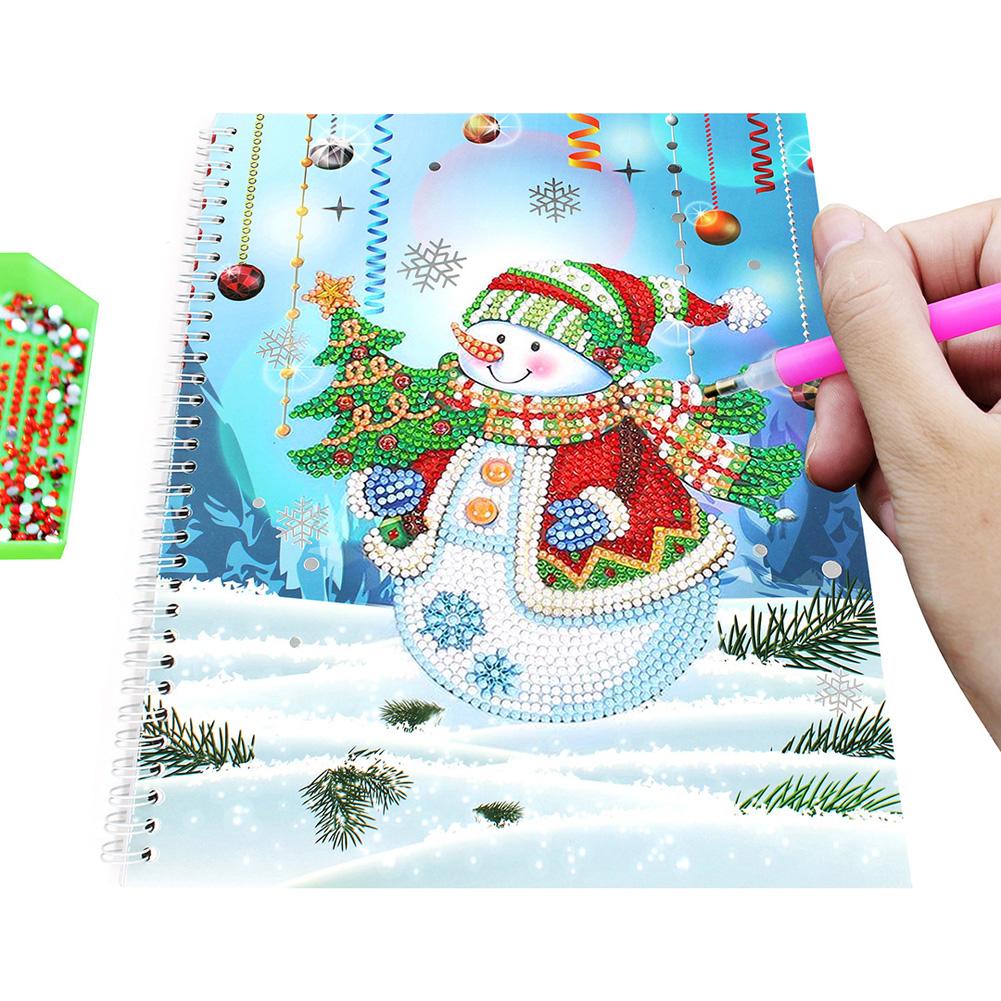DIY Notizbuch Weihnachten Xmas Handgemachtes Bohrmaterial-Set Schneemann-Muster