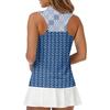Women’s Sleeveless Golf Shirt with Zip Collar Printed Athletic Tank Top for Sports Tennis and Outdoor Activities