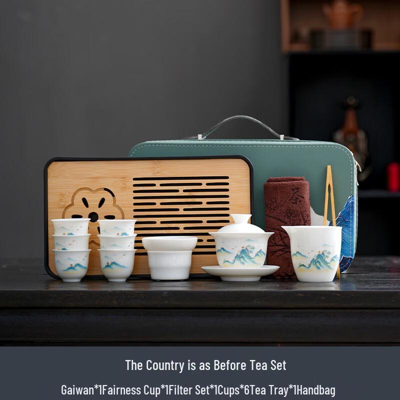 

Mutton Fat Jade Portable Kung Fu Tea Set