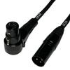 CESS-041 Right Angle Female XLR to Straight Male XLR Plug Cable, 3-Pin to 3-Pin, 2-Pack