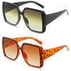 2PCS Large Frame Square Sunglasses Women Men Gradient Fashion Brand Sun Glasses Beach Travel Male Female Glasses UV400
