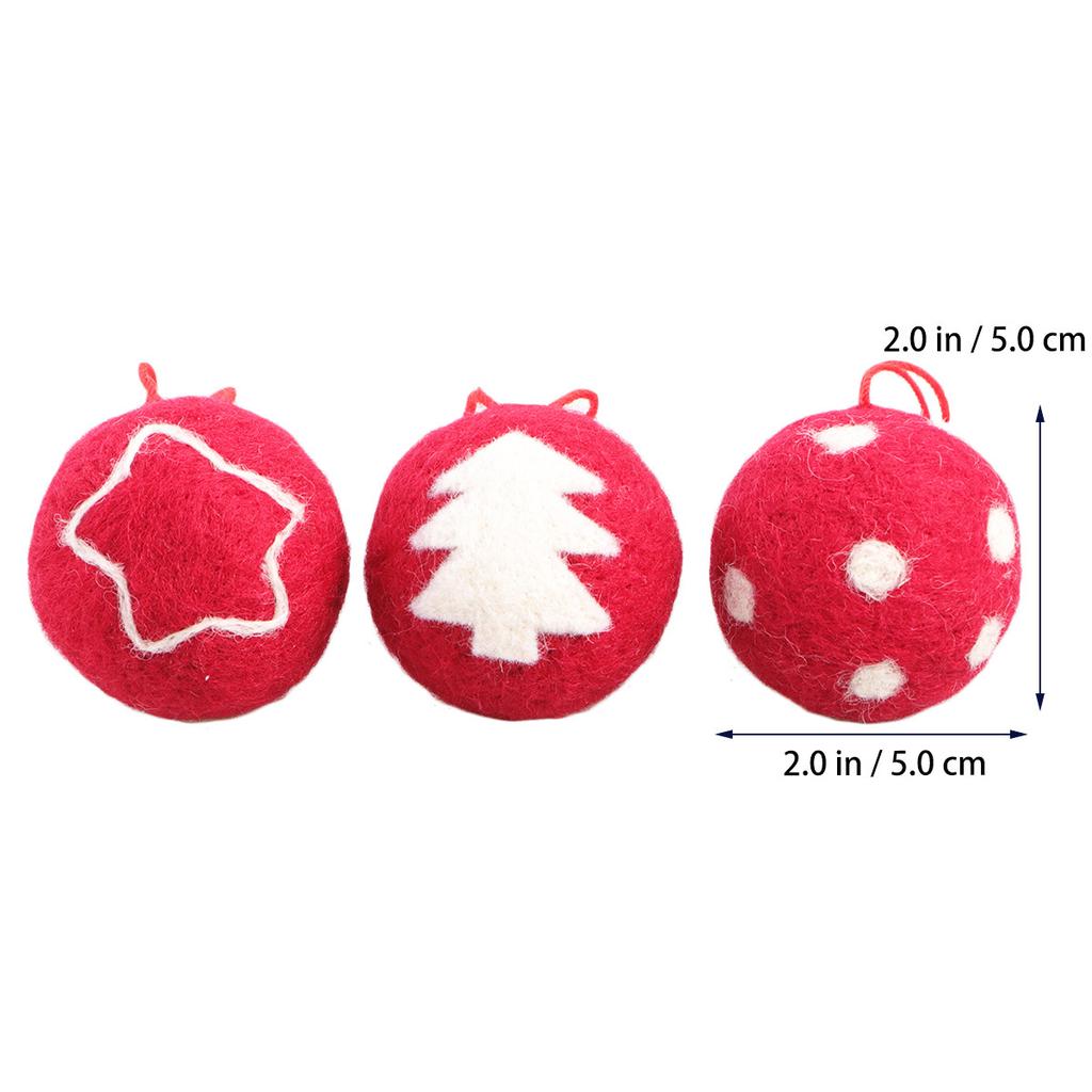 6Pcs Colorful Wool Ball Xmas Decorate Hanging Balls Christmas Tree Pendant Ornament for Home Cafe Shop Christmas Pendant