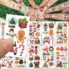 10 listů Kreslené Vánoční tetovací nálepky na obličej, ruku, tělo, dočasné, falešné, vodotěsné tetovací nálepky, dětské festivalové dárky